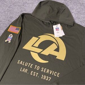 Nike On Field Los Angeles Rams Salute To Service 2025 Mens 2XL Hoodie Shirt NWT